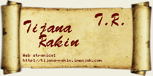 Tijana Rakin vizit kartica